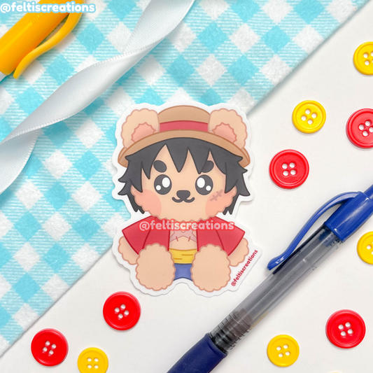 Carefree Pirate Teddy Vinyl Stickers