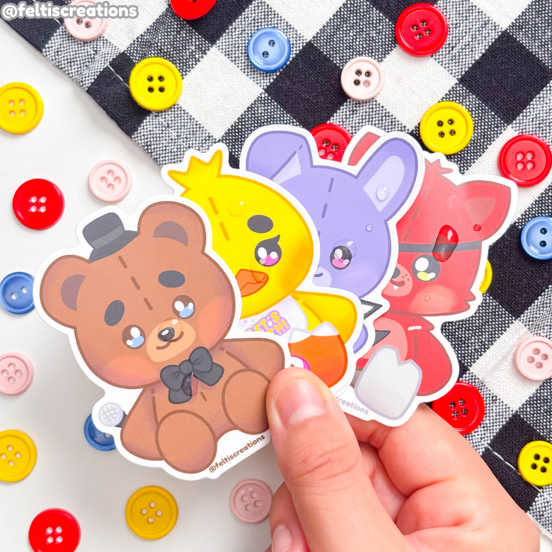 Animatronic Plushies Vinyl Stickers