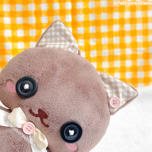 Button Pals Plushies - Milk Chocolate Gingham