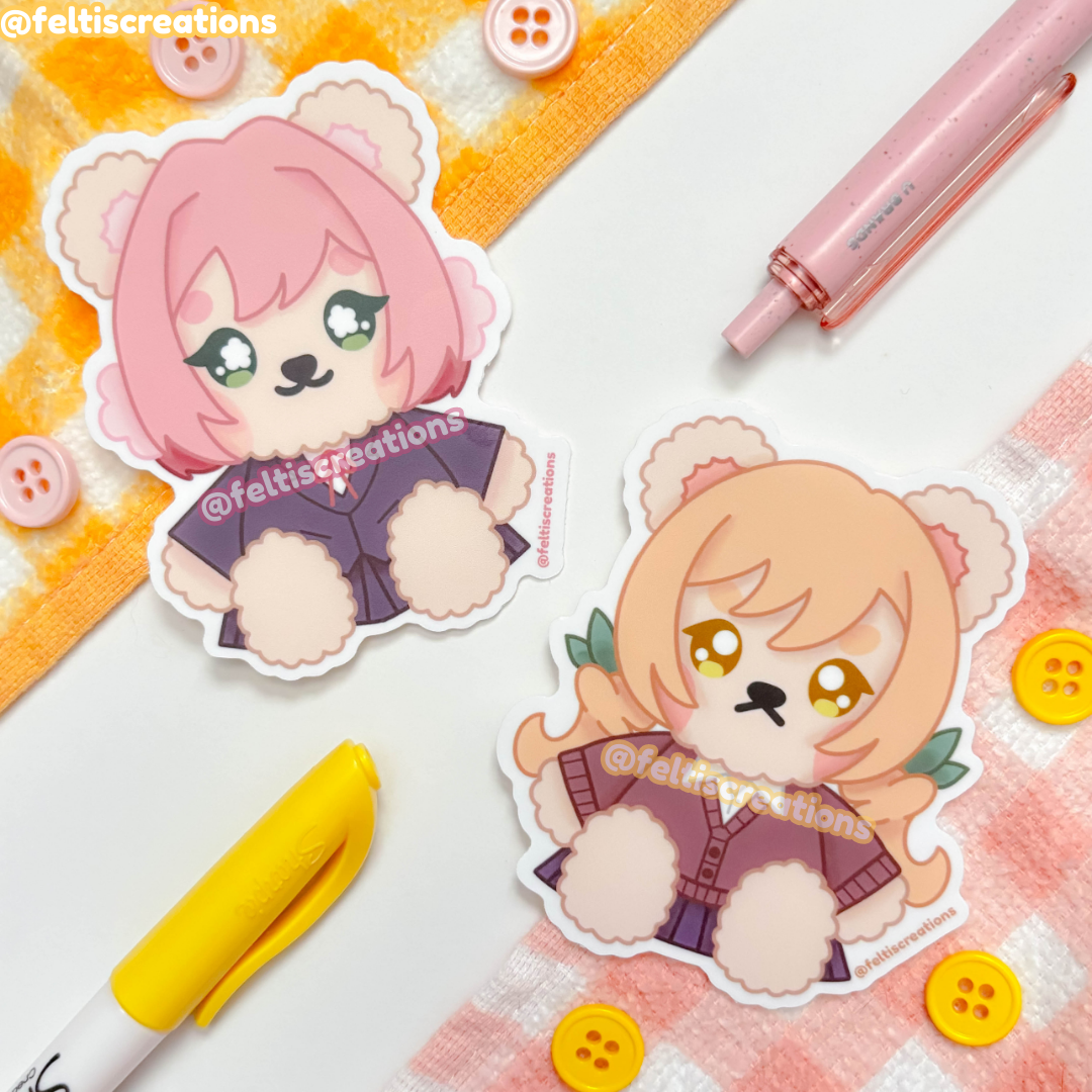 Girlfriends Teddy Vinyl Stickers
