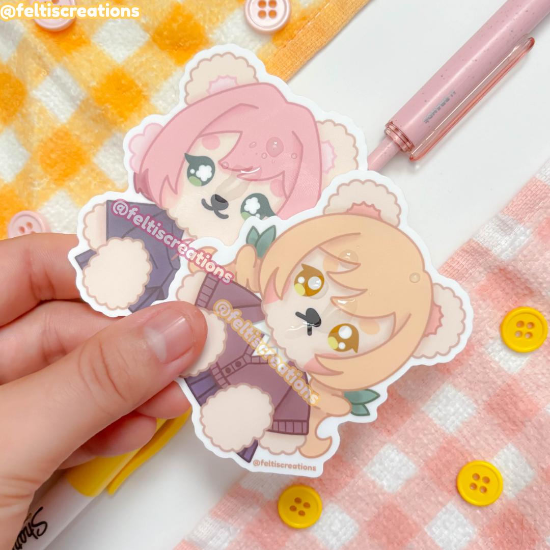 Girlfriends Teddy Vinyl Stickers