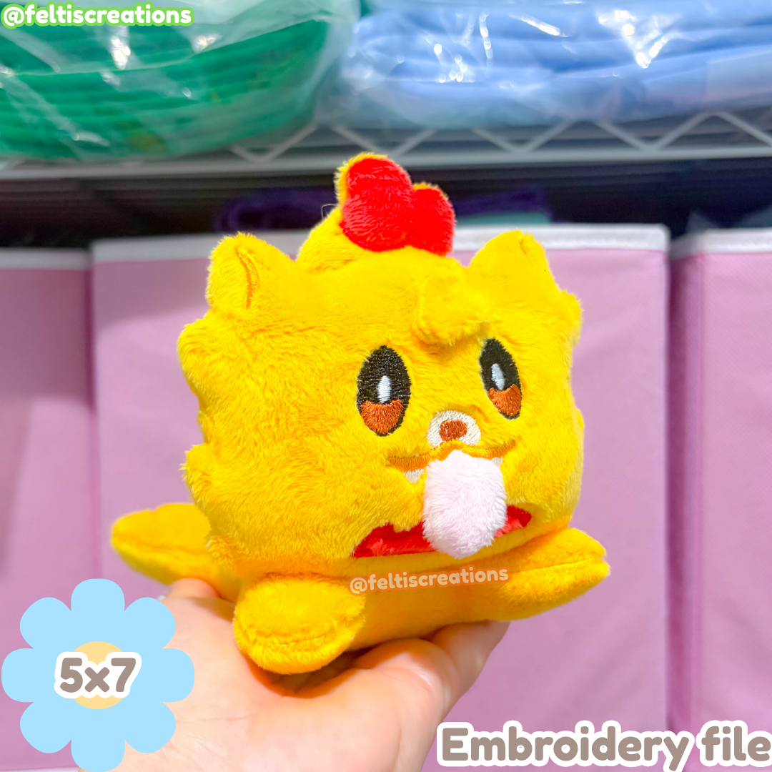 Fire Pom ITH - EMBROIDERY FILE - 5x7, 4x4