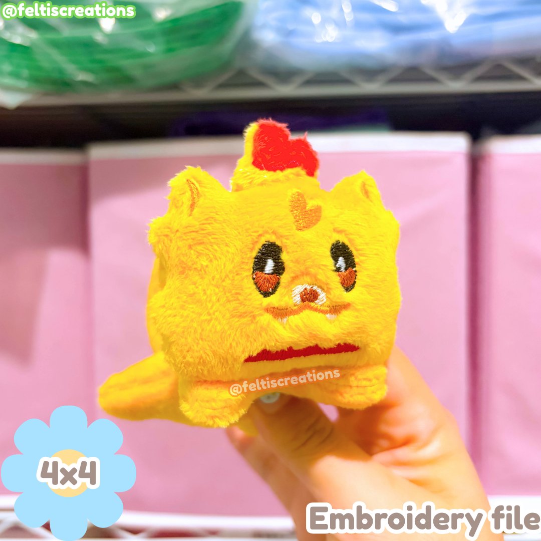 Fire Pom ITH - EMBROIDERY FILE - 5x7, 4x4