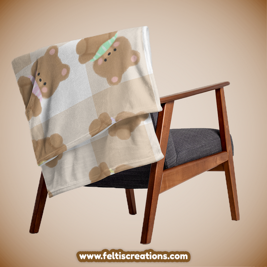 Scarf Teddy Throw Blanket