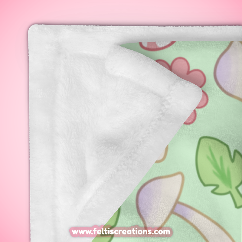 Spring Shroom Frog Throw Blanket