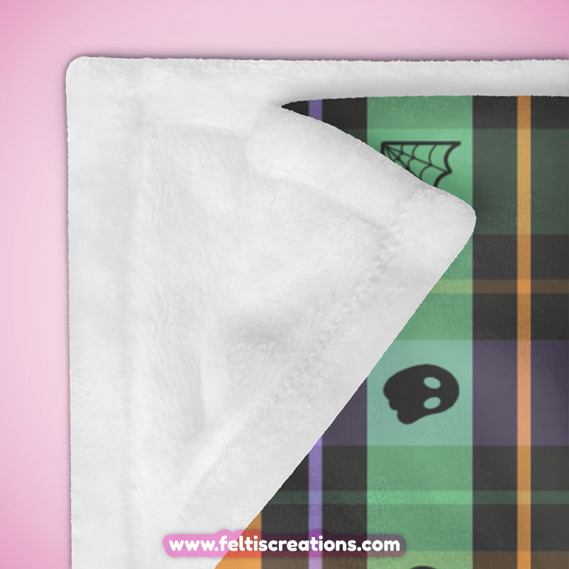 Spooky Buffalo Plaid - Charcoal Throw Blanket