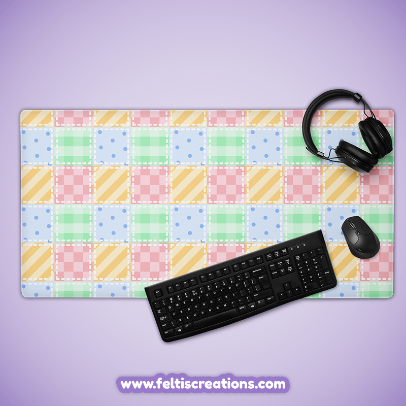 Pastel Patchwork Gaming Mousepad