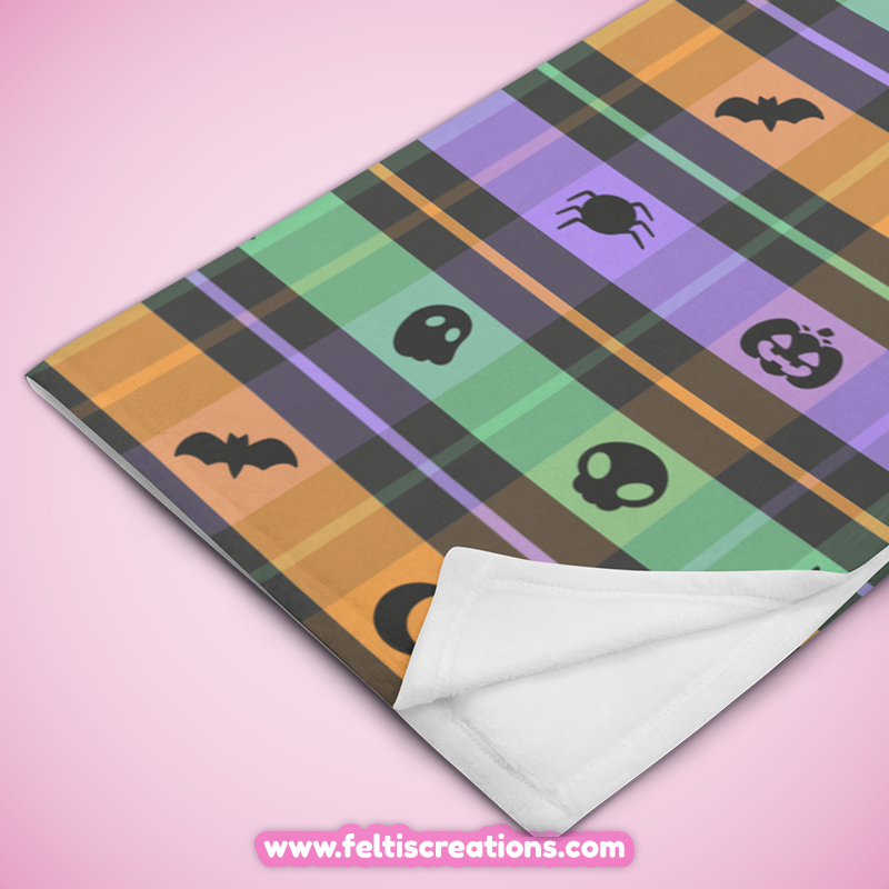 Spooky Buffalo Plaid - Charcoal Throw Blanket