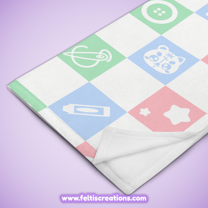 Patches Check Throw Blanket