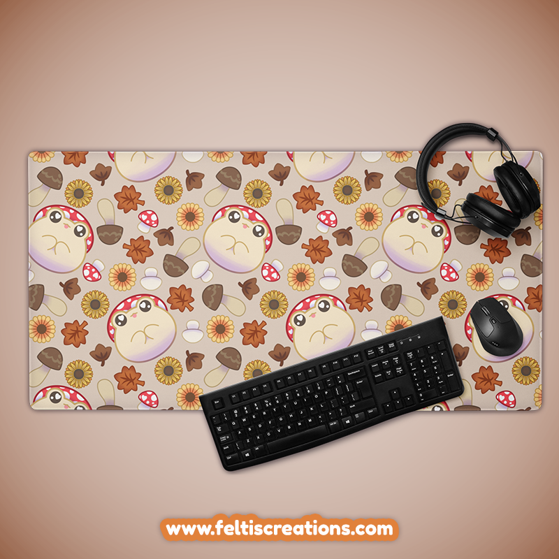 Fall Shroom Froggy Gaming Mouse Pad