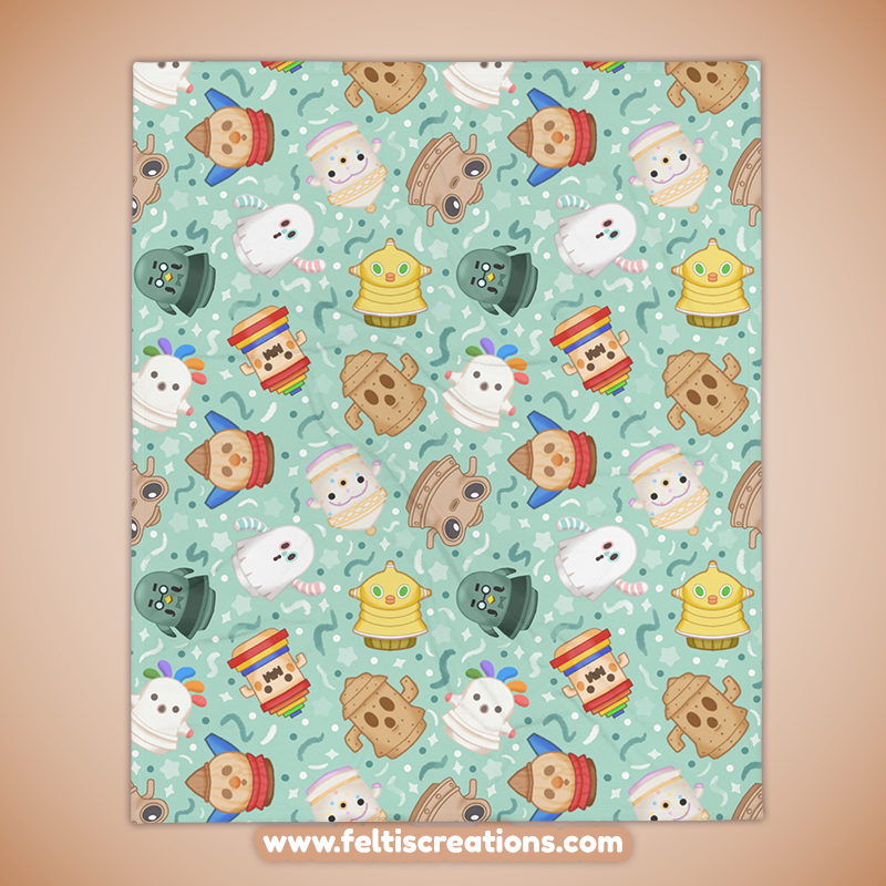 Gyroid Cafe Throw Blanket