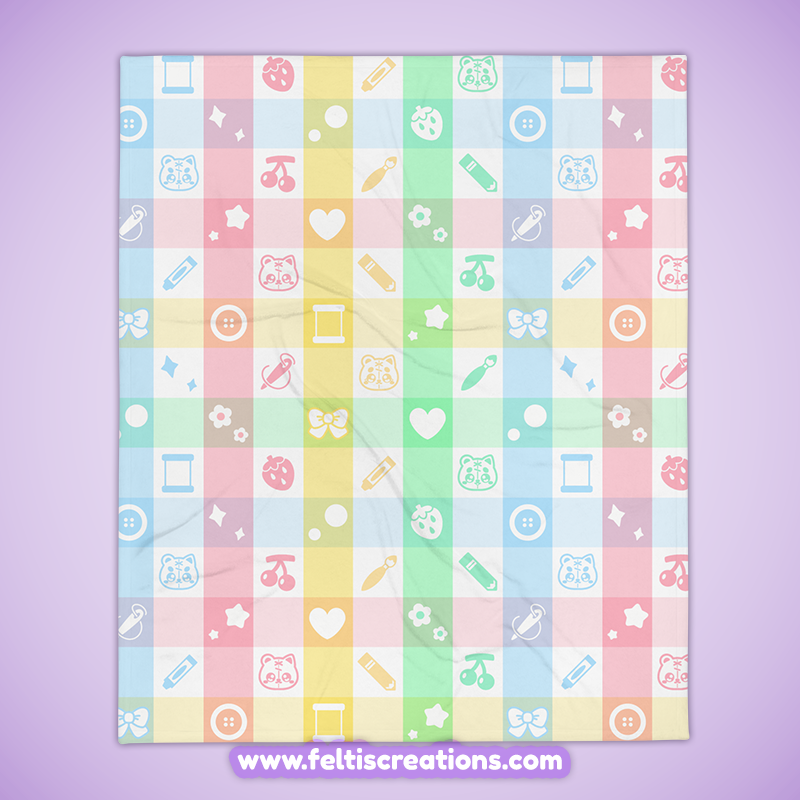 Patches Plaid Throw Blanket