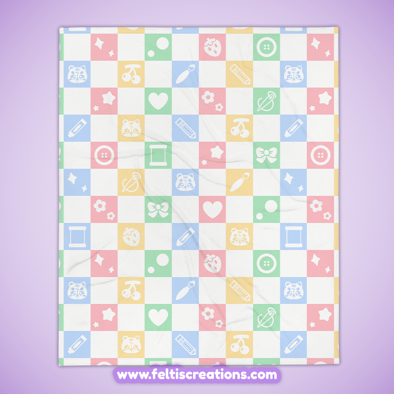Patches Check Throw Blanket