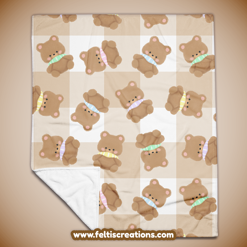 Scarf Teddy Throw Blanket
