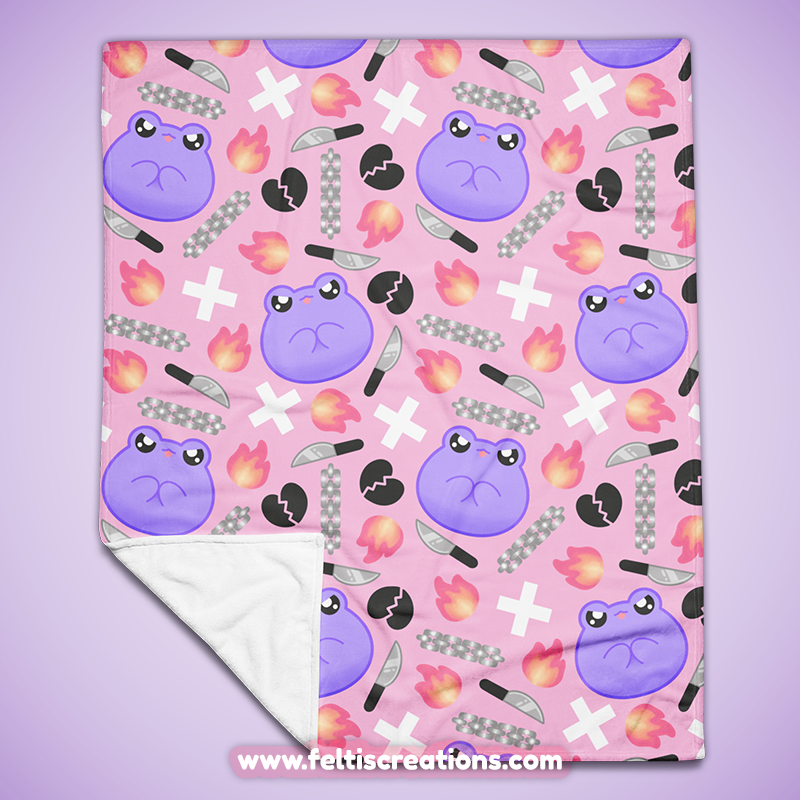 Knife Frog Throw Blanket