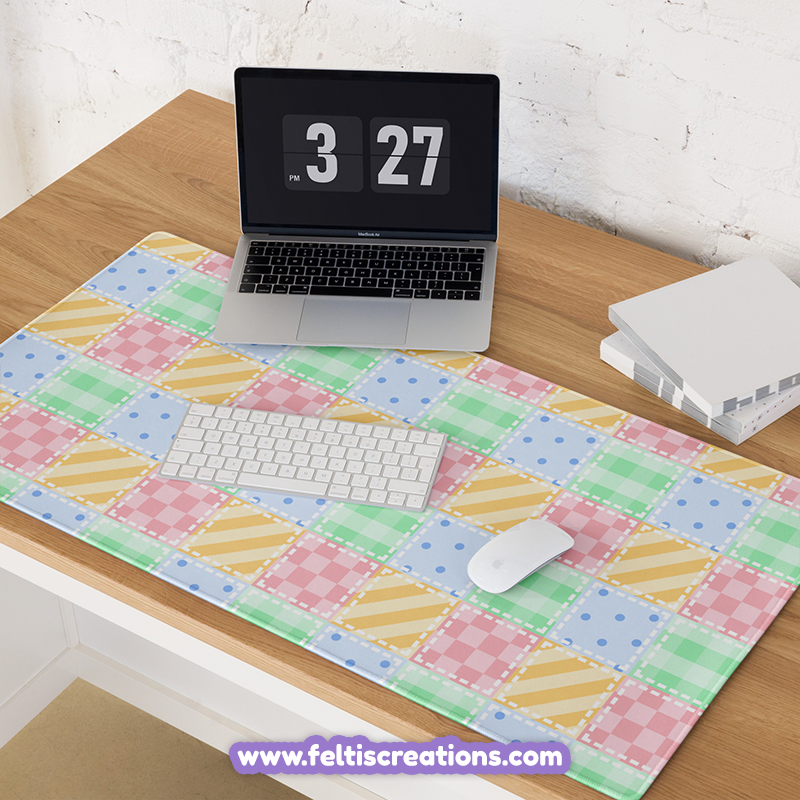 Pastel Patchwork Gaming Mousepad