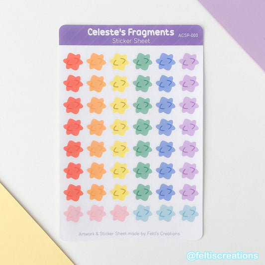 Celeste's Star Fragments Sticker Sheet - Pastel Rainbow