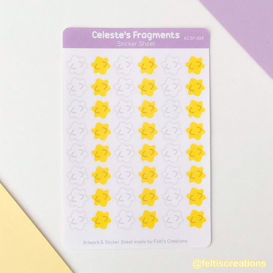 Celeste's Star Fragments Sticker Sheet - Yellow & White