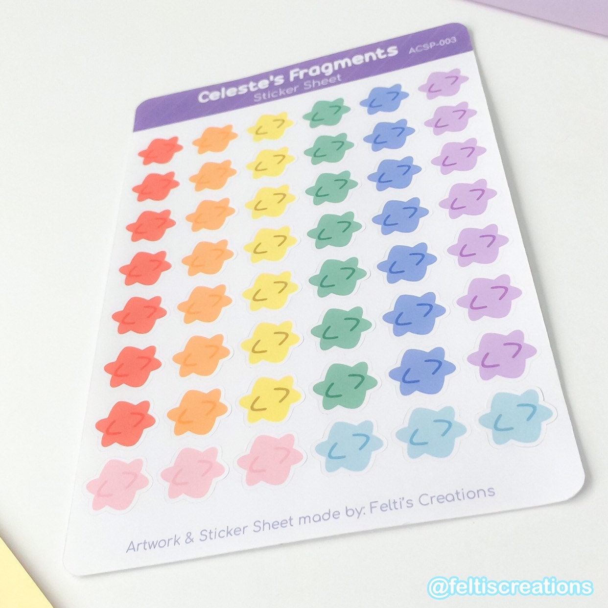Celeste's Star Fragments Sticker Sheet - Pastel Rainbow
