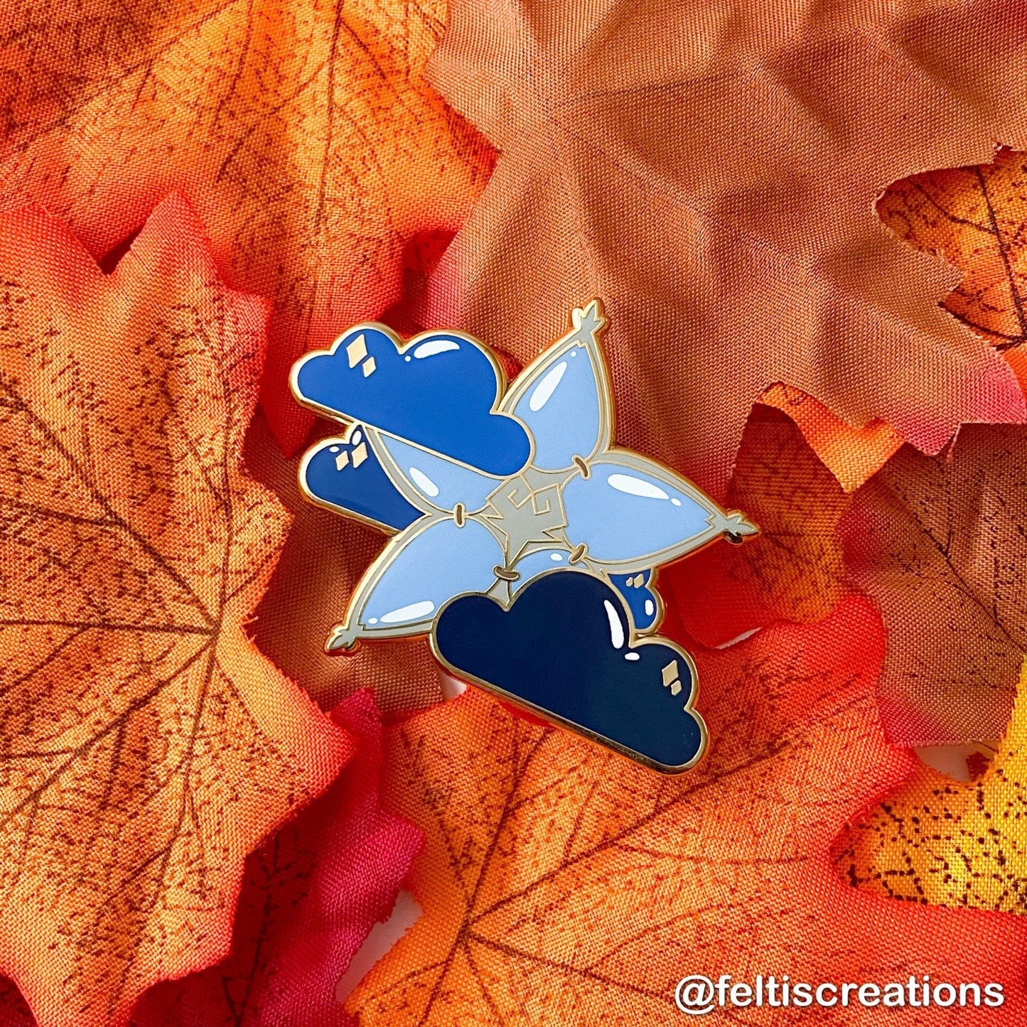KH Motif Inspired Enamel Pins: Limited Edition - Golden Wayfinder & Sea-Salt Ice Cream