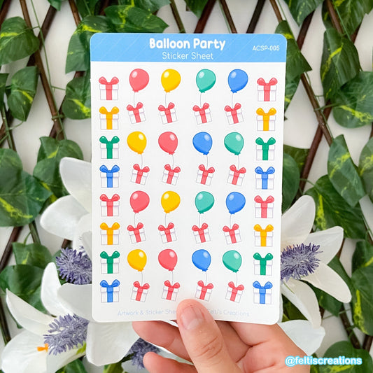 Balloon Party Sticker Sheet