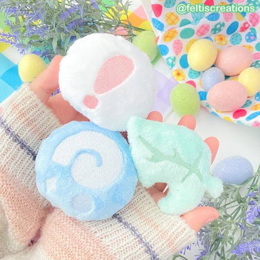 Pastel Leaf, Fossil & Pitfall Plush Keychain