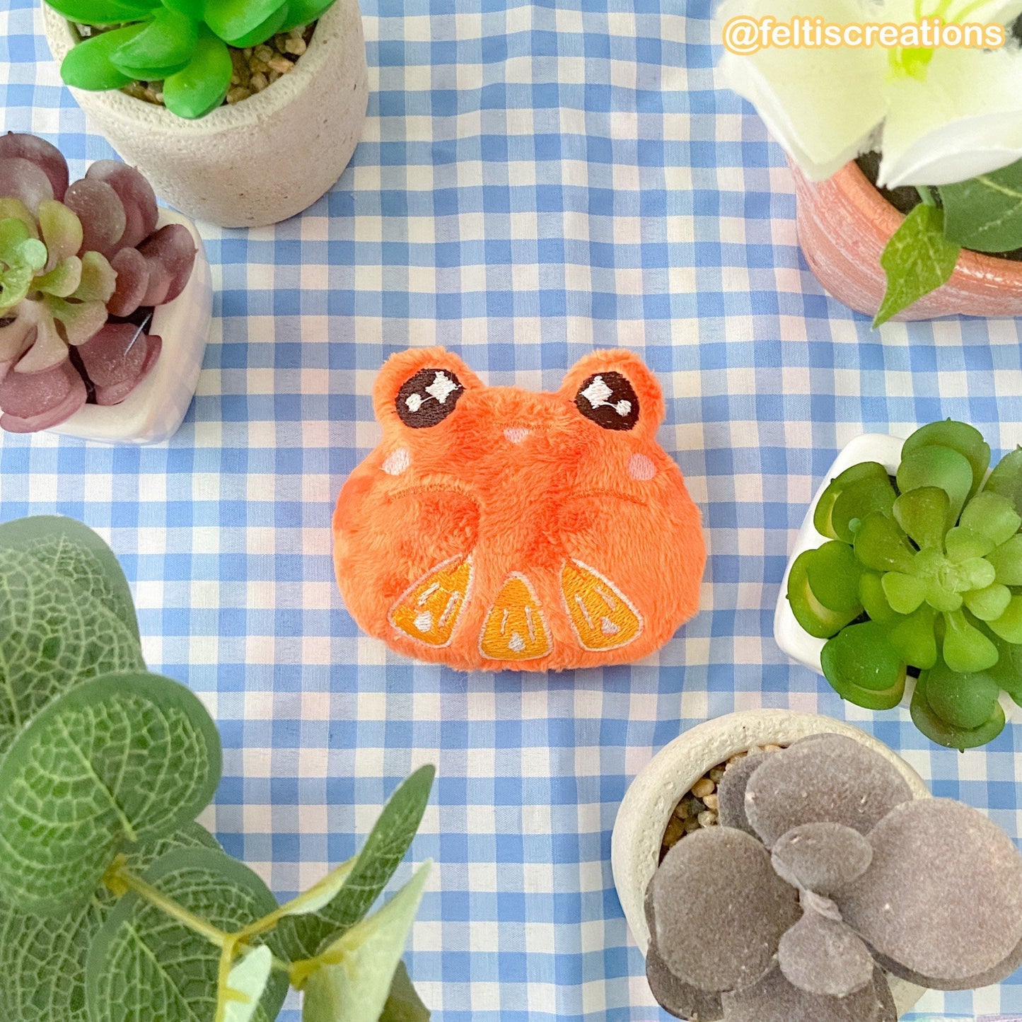 Lemon & Orange Frog Plush Keychain