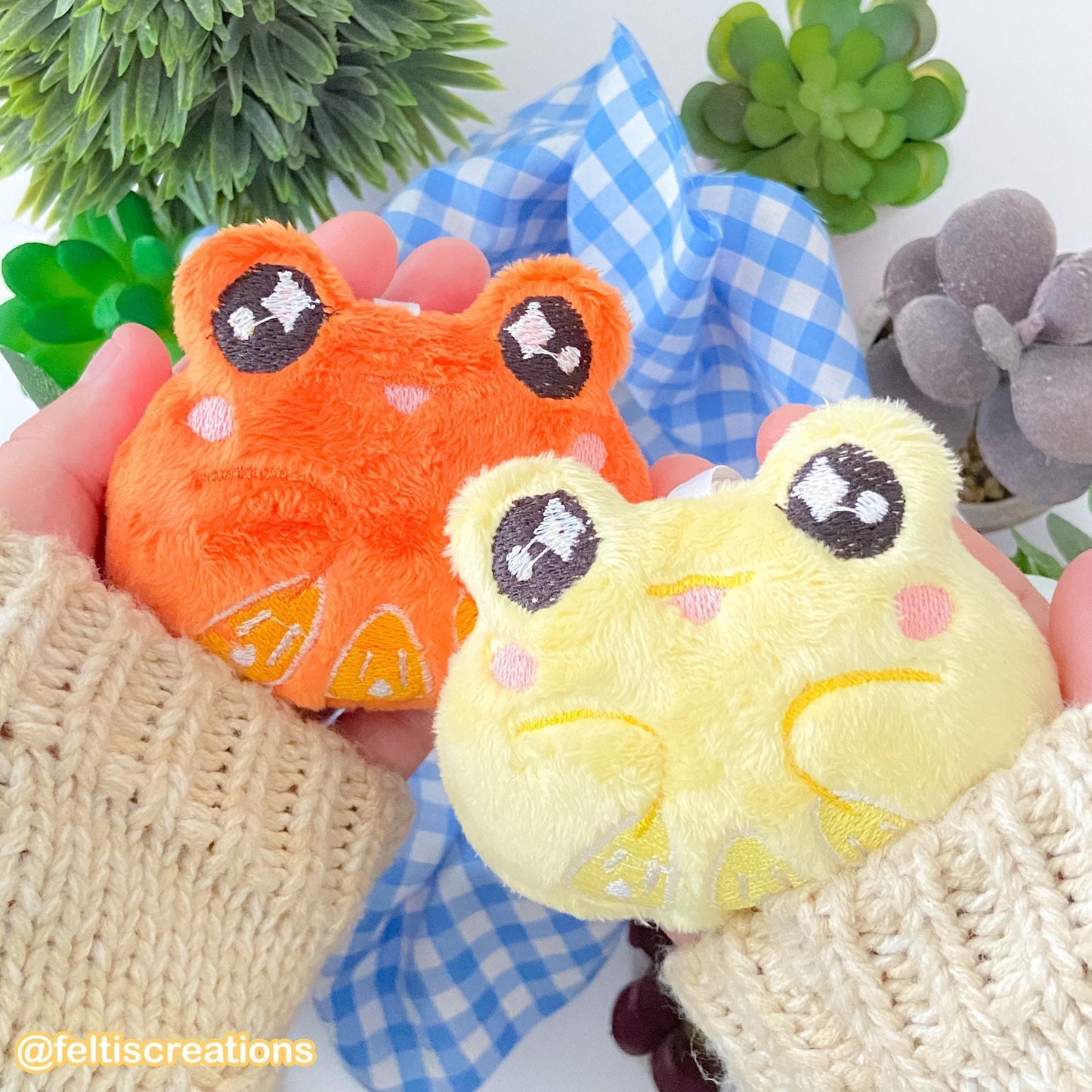 Lemon & Orange Frog Plush Keychain