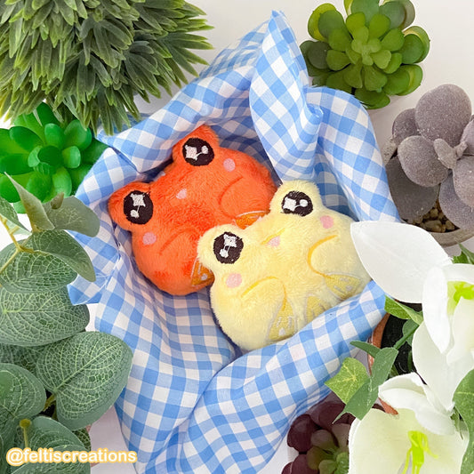 Lemon & Orange Frog Plush Keychain