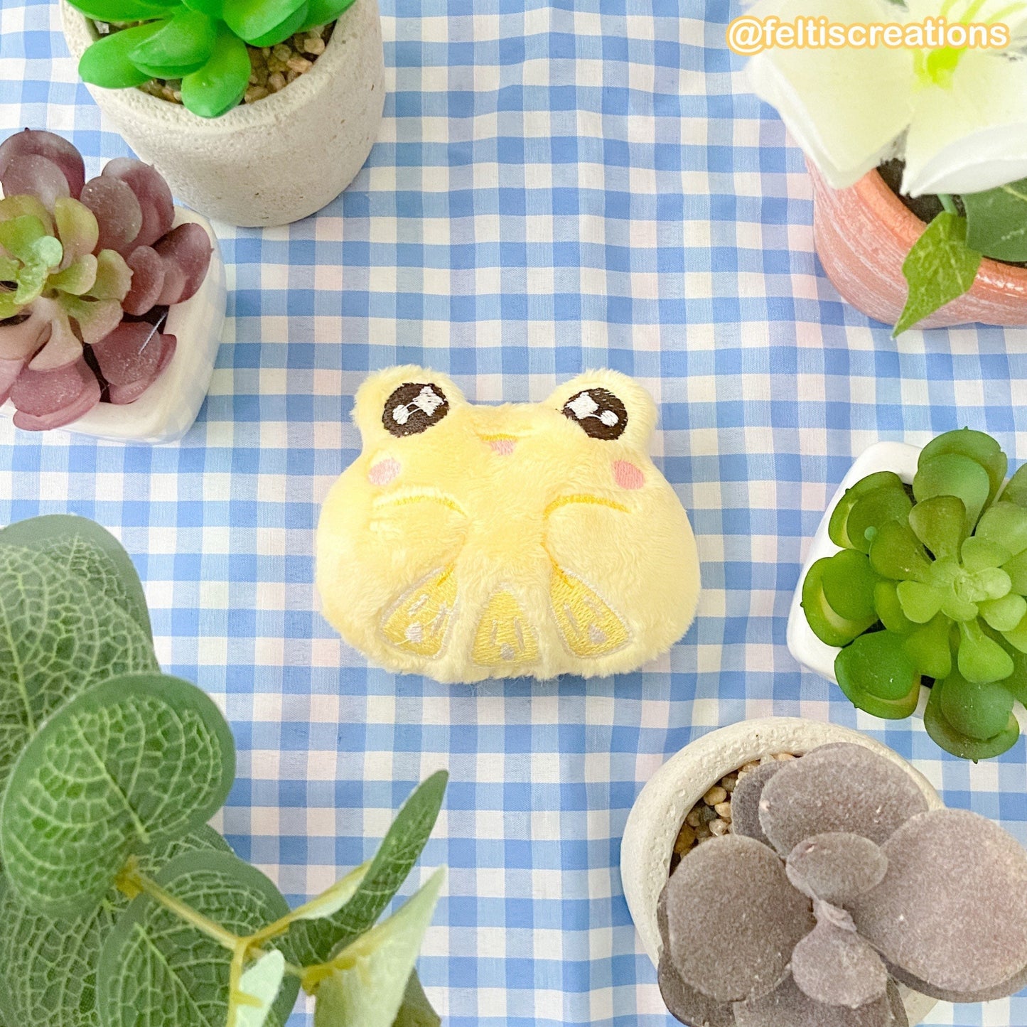 Lemon & Orange Frog Plush Keychain