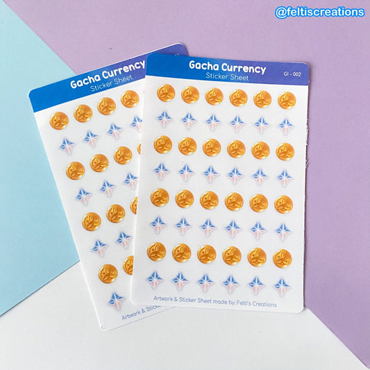 Gacha Currency Sticker Sheet