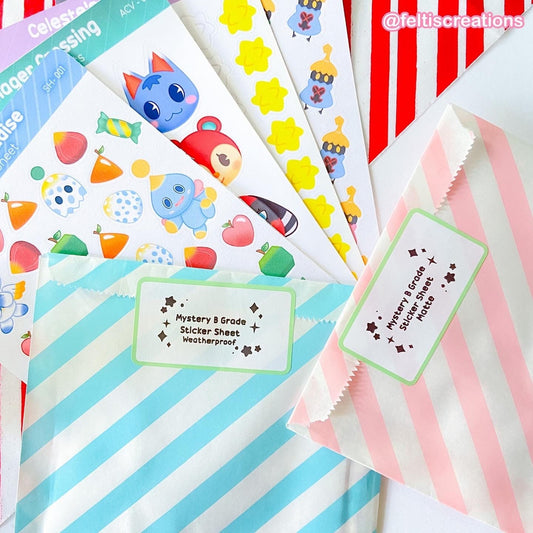 Mystery B Grade Sticker Sheet Pack