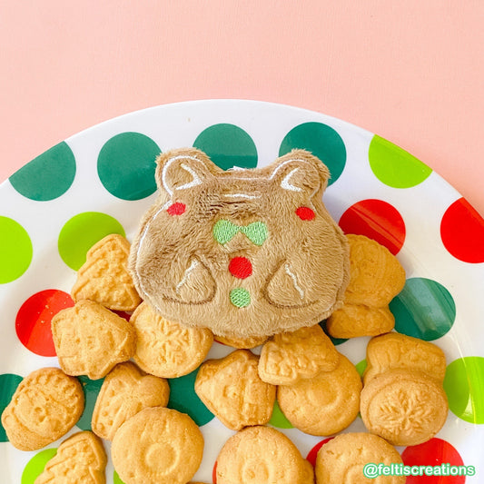Gingerbread Frog Plush Keychain