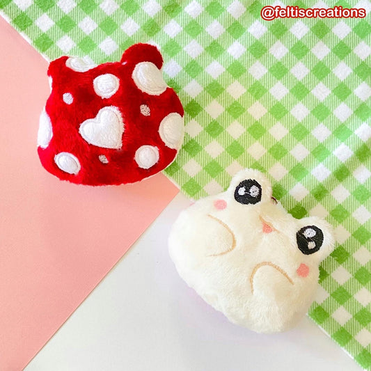 Mushroom Frog Plush Keychain