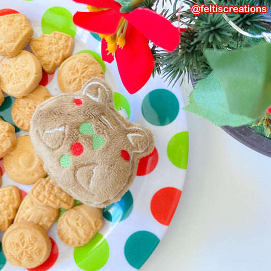 Gingerbread Frog Plush Keychain