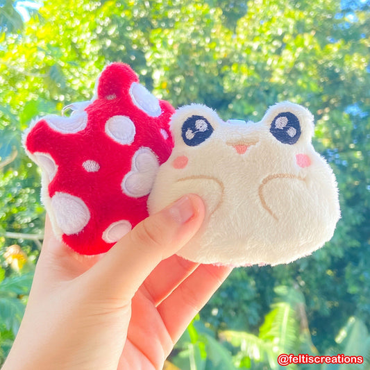 Mushroom Frog Plush Keychain