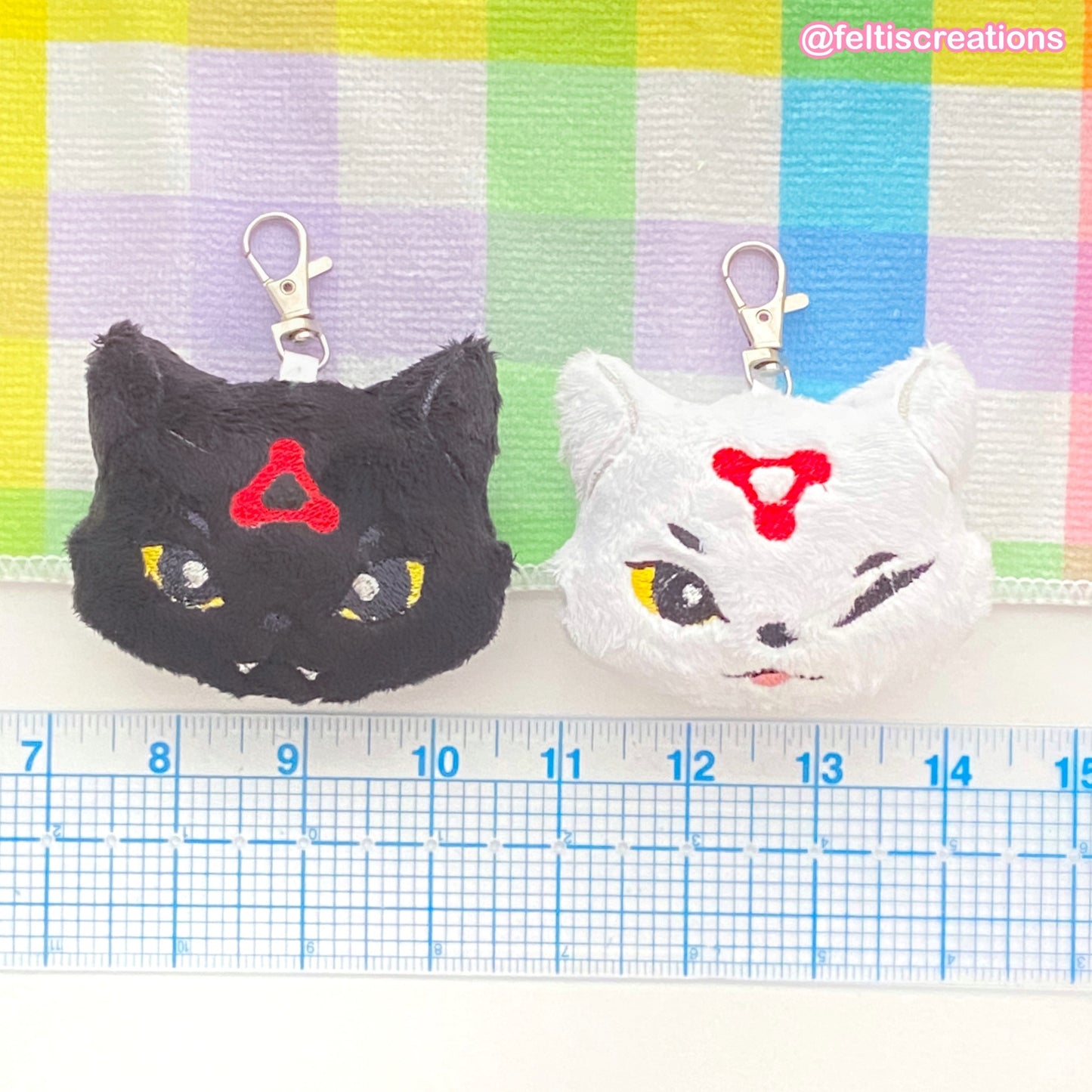Demon & Divine Dogs Plush Keychain