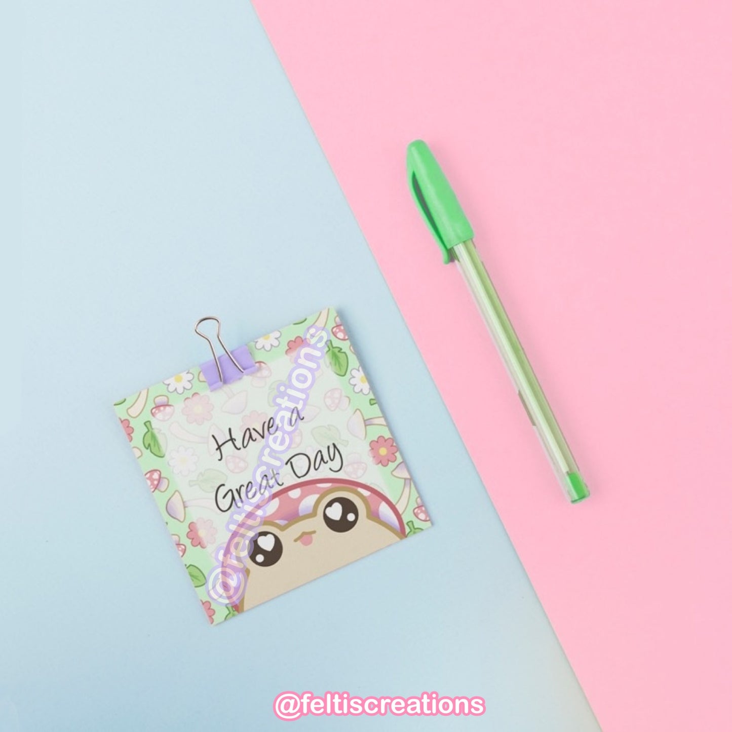 Spring Shroom Frog Sticky Notes