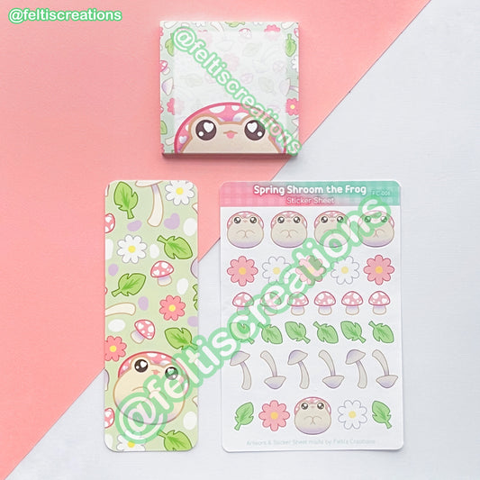 Spring Shroom Frog Stationery Bundle