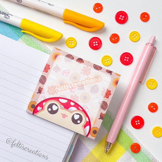 Fall Shroom Frog Sticky Notes