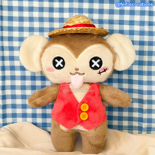 CUSTOM Button Pals Plushies- Monkey (No Accesory, Tongue and Scars)