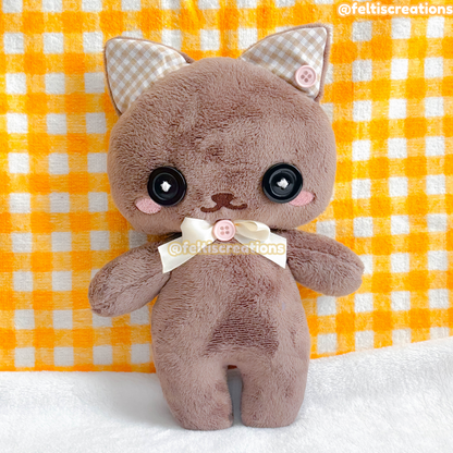 Button Pals Plushies - Milk Chocolate Gingham