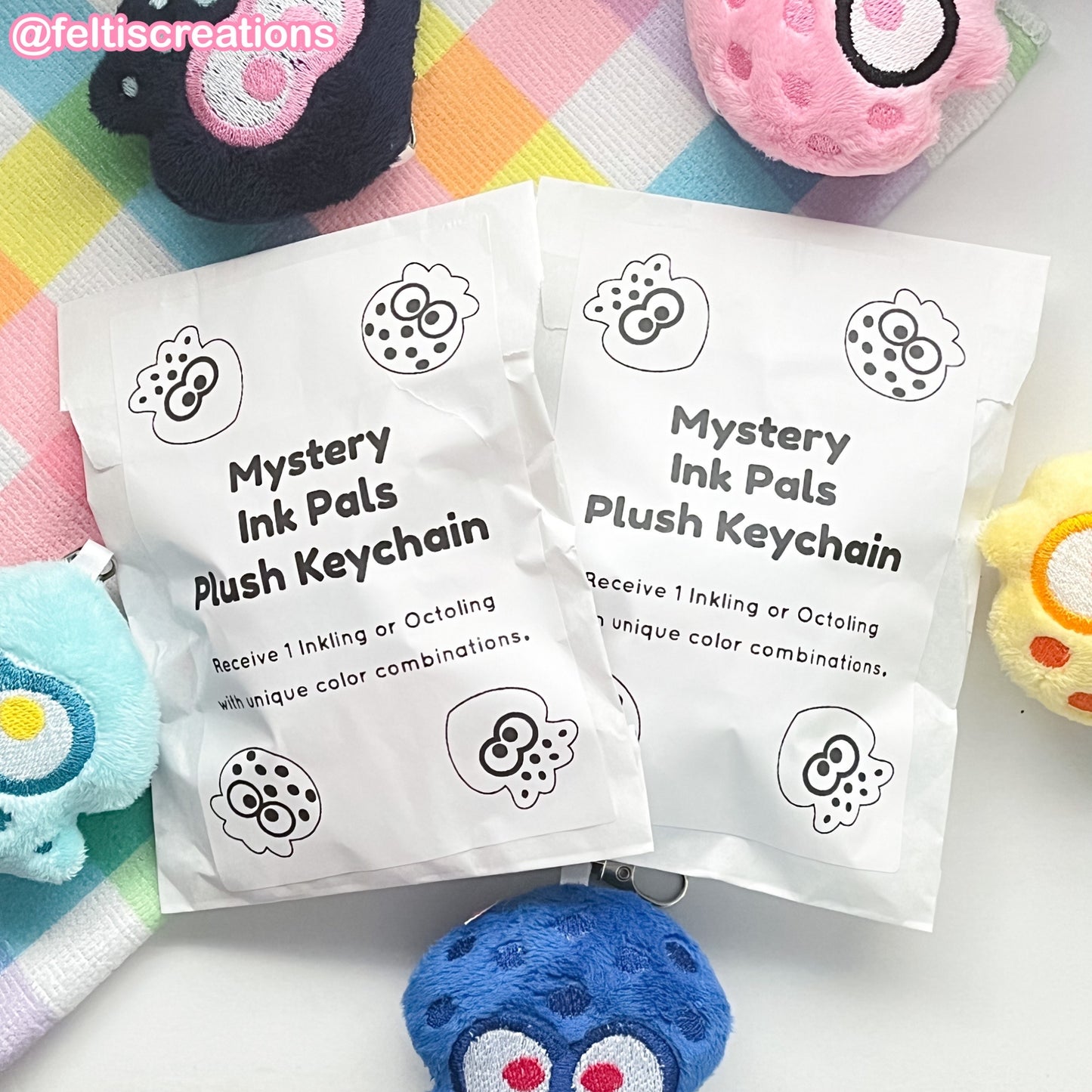 Mystery Ink Pals Plush Keychain