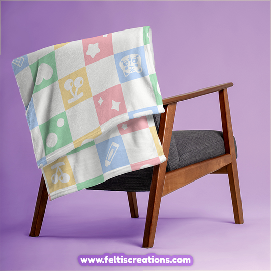Patches Check Throw Blanket
