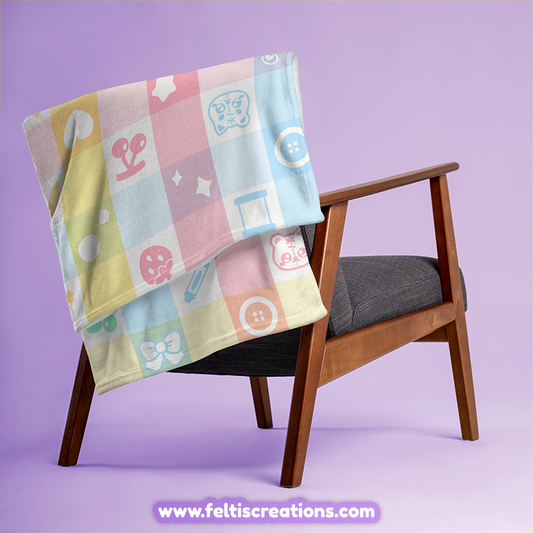 Patches Plaid Throw Blanket