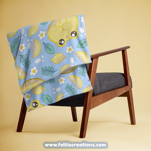 Lemon Frog Throw Blanket