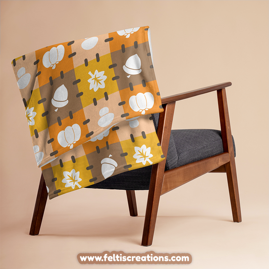 Authumn Patch Throw Blanket
