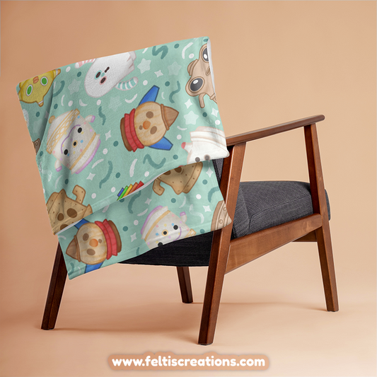 Gyroid Cafe Throw Blanket