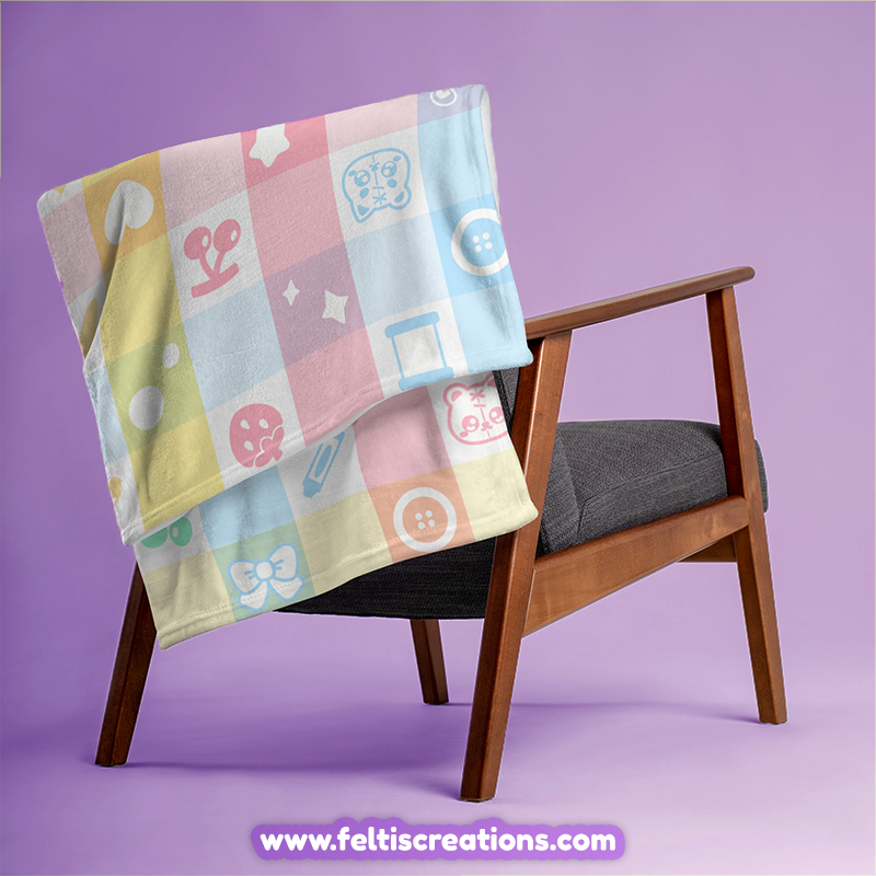 Patches Plaid Throw Blanket