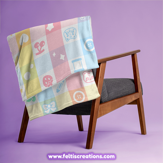 Patches Plaid Throw Blanket